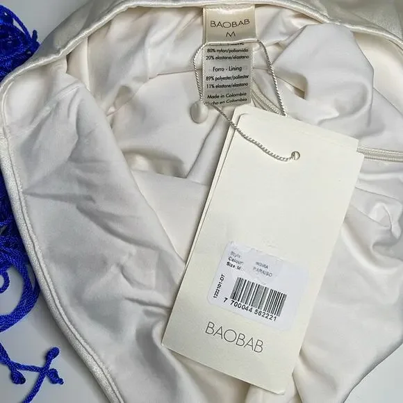 BAOBAB Indira Strapless Crochet Paraiso Blue Jumpsuit Size Medium - Picture 12 of 13